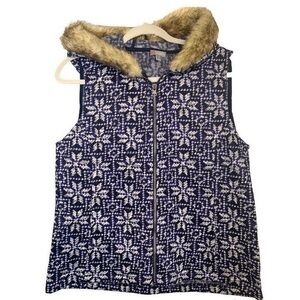 Talbots faux-fur trimmed hooded vest